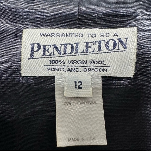 Pendleton wool Navy zip up structured jacket EUC - Picture 6 of 8